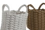 DKD Home Decor Cesta de Cuerda Surtido Blanco y Beige