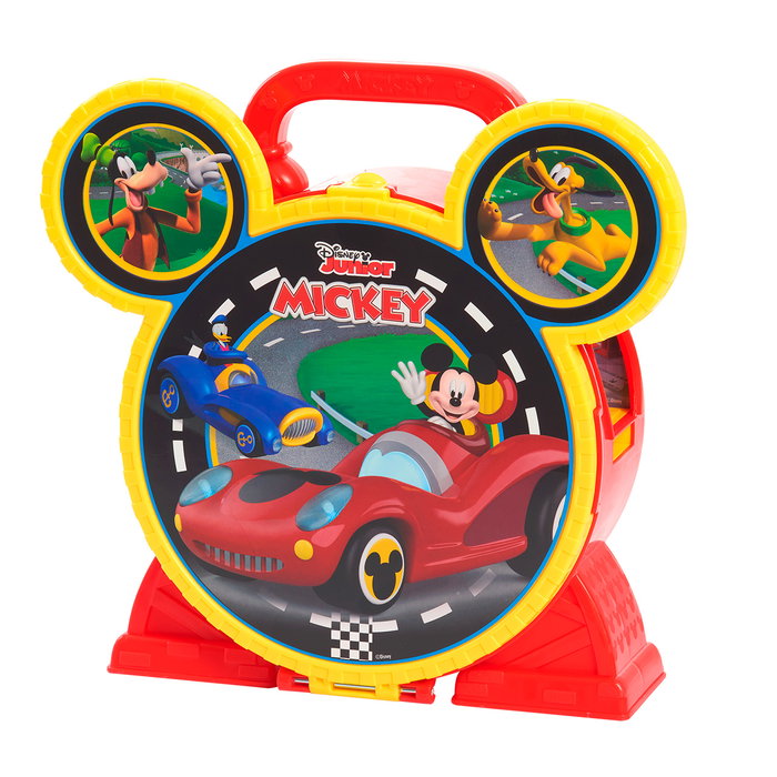 Just Play Garaje Stow N' Go Mickey Mouse 38857 - Set de juego portátil con 2 autos de metal fundido y pista de 8 piezas, multilingüe Just Play Garaje Stow N' Go Mickey Mouse 38857 - Set de juego portátil con 2 autos de metal fundido y pista de 8 piezas, multilingüe