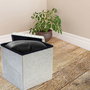 Home Deco Factory Caja-Puf Plegable Gris Claro Soporta 110kg