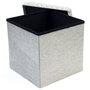 Home Deco Factory Caja-Puf Plegable Gris Claro Soporta 110kg