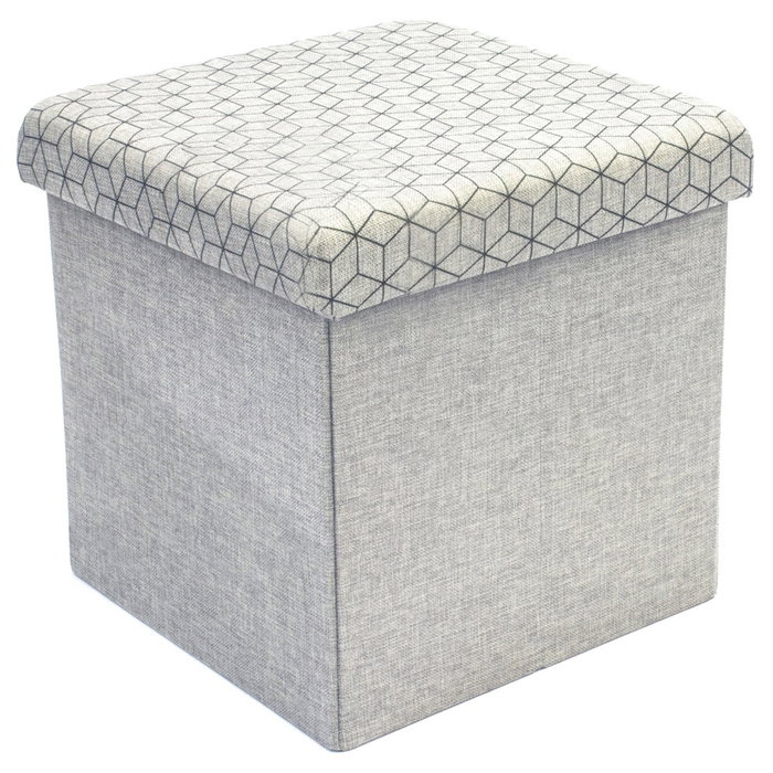 Home Deco Factory Caja-puf Plegable Gris Claro Home Deco Factory Caja-puf Plegable Gris Claro