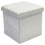 Home Deco Factory Caja-Puf Plegable Gris Claro Soporta 110kg