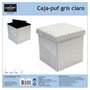 Home Deco Factory Caja-Puf Plegable Gris Claro Soporta 110kg