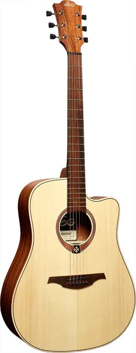 LAG Guitarra Acústica Dreadnought Cutaway Tramontane 70 Natural - Acabado Satinado