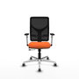 PIQUERAS Y CRESPO Silla de oficina Motilla con mecanismo Sincro/Traslack Naranja y Negro
