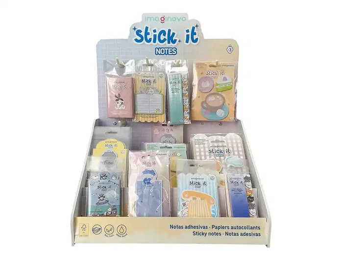 Imaginovo Bloc Notas Adhesivas Fantasía Expositor Sobremesa 160 Unidades Surtidas 310x270x420 mm