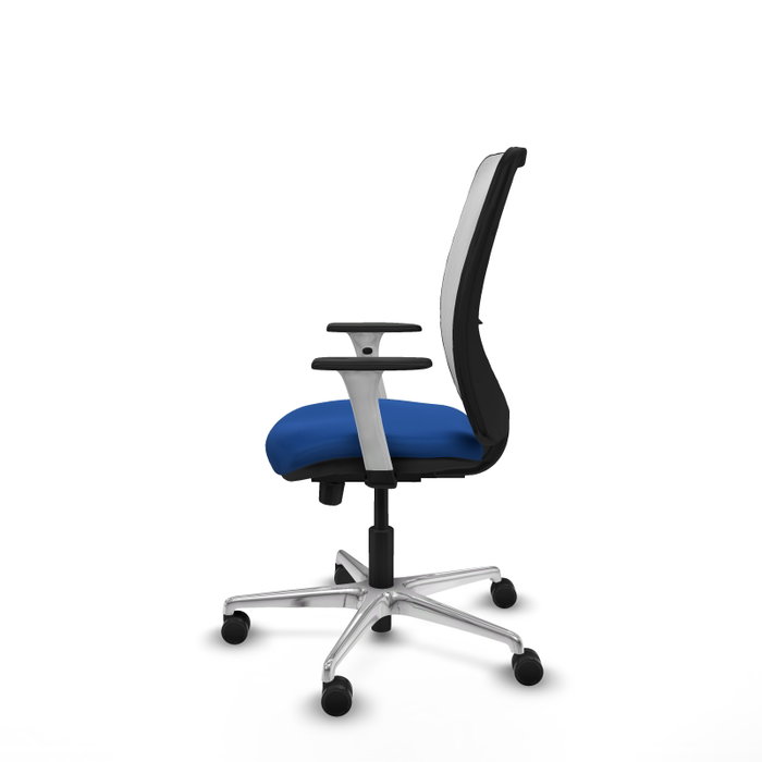 PIQUERAS Y CRESPO Silla de oficina Zulema con mecanismo Sincro/Traslack, Azul y Blanco