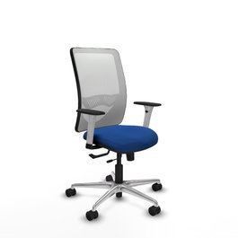 PIQUERAS Y CRESPO Silla de oficina Zulema con mecanismo Sincro/Traslack, Azul y Blanco