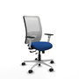PIQUERAS Y CRESPO Silla de oficina Zulema con mecanismo Sincro/Traslack, Azul y Blanco