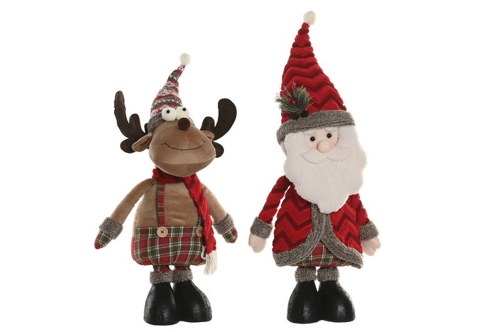 DKD Home Decor Figura Navidad Alpina Rojo Verde Poliester 21 x 54 x 30 cm (2 Unidades)