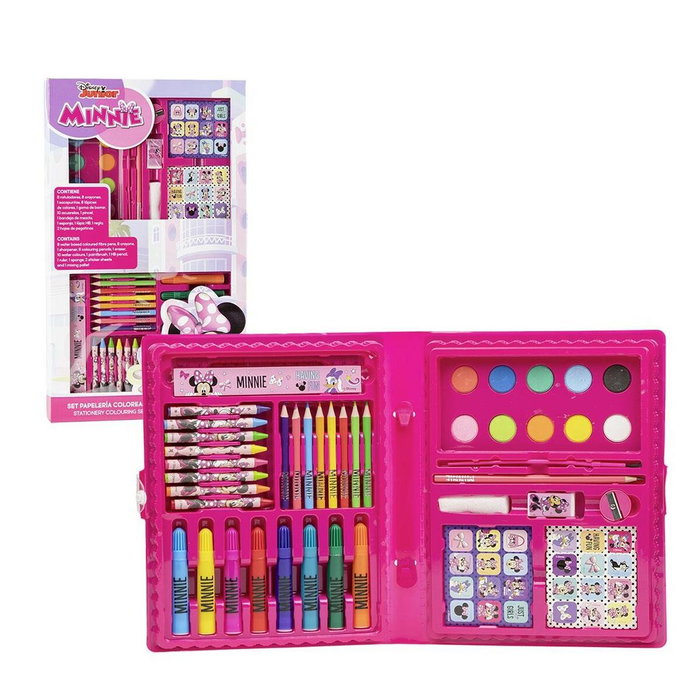 CERDÁ Set de Papelería Coloreable Minnie Disney Rosa