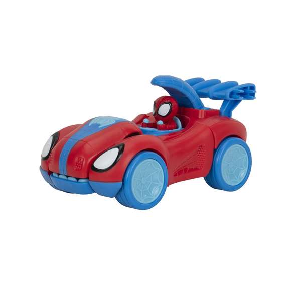 Jazwares Coche Spidey Rex Racer 2 en 1 se transforma en Dinosaurio Lanza Dardos