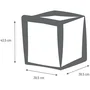 EDA Maceta cuadrada 40 cm, 31 L, decoración piedra, interior/exterior, color gris antracita, medidas 39.5x39.5x43.5 cm, referencia 13730GANT