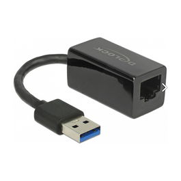 Delock 65903 Tarjeta Adaptador Interfaz RJ-45 USB 3.0 Gigabit Ethernet Negro para Windows Mac OS