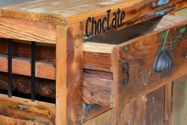 GINER Y COLOMER Aparador Madera Reciclada Multicolor 3 Cajones 3 Puertas