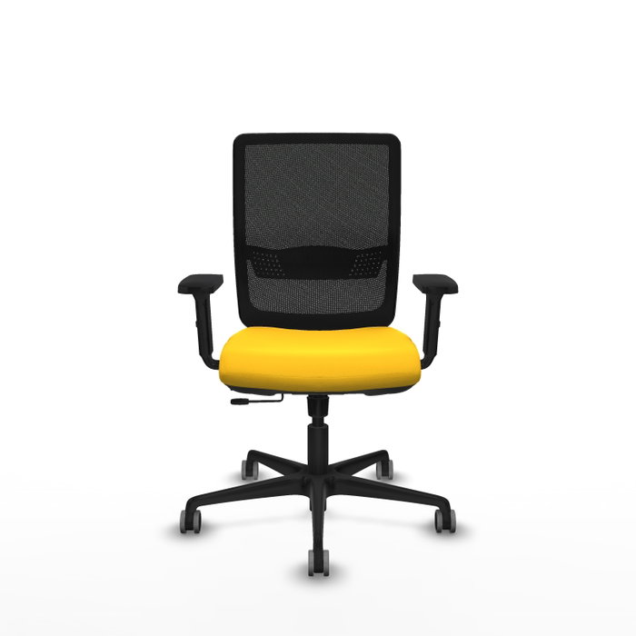 PIQUERAS Y CRESPO Silla de oficina Haches con mecanismo Sincro/Traslack, Amarillo y Negro