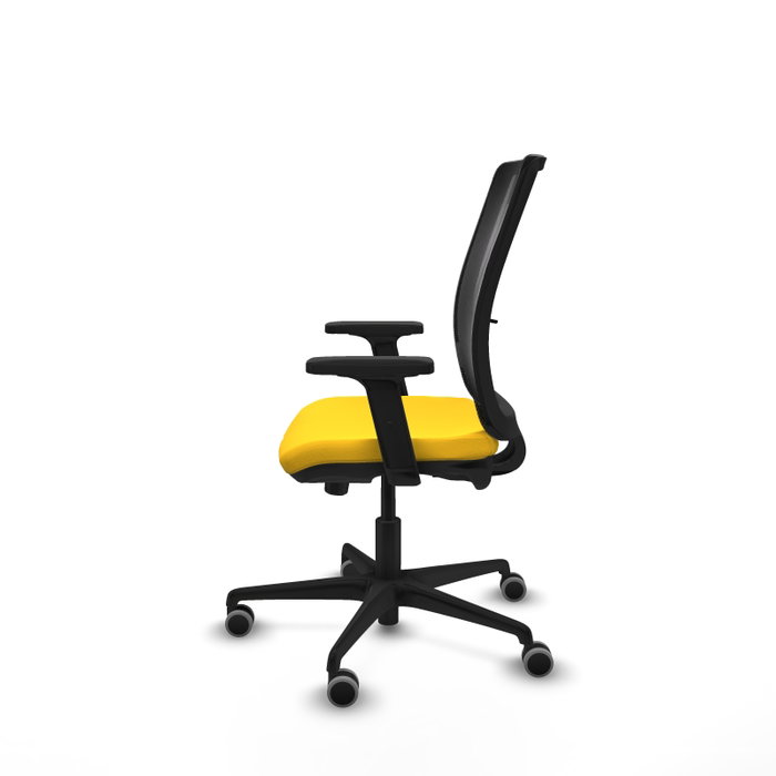 PIQUERAS Y CRESPO Silla de oficina Haches con mecanismo Sincro/Traslack, Amarillo y Negro