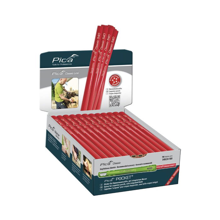 Pica Lápiz de Carpintero Perfil Ovalado Dureza 2H Mina de Grafito Alta Resistencia a la Rotura