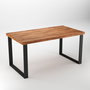 Emuca Juego de patas rectangulares Square para mesa, ancho 800mm, Acero, Pintado negro