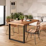 Emuca Juego de patas rectangulares Square para mesa, ancho 800mm, Acero, Pintado negro