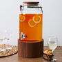 Home Deco Factory Dispensador Bebida 6 L Colección Cocktail Lounge con Base de Madera