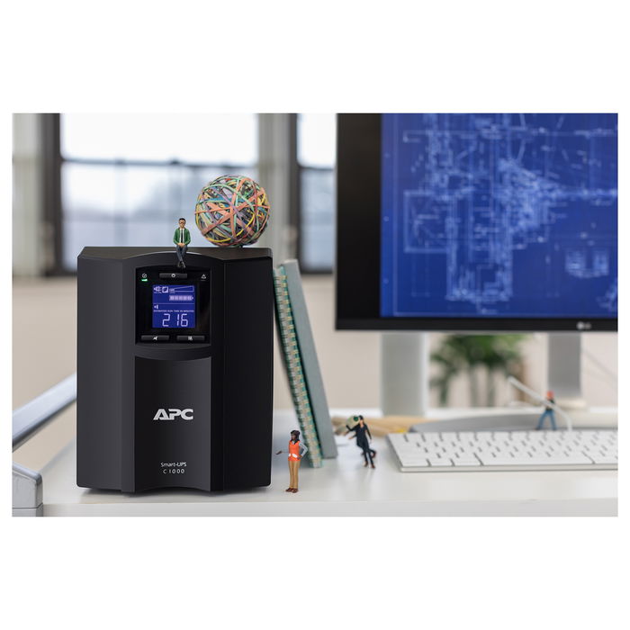 APC SMC1000IC Smart-UPS Tower 1000VA/600W SAI Línea Interactiva con AVR, SmartConnect, LCD y 8 Salidas