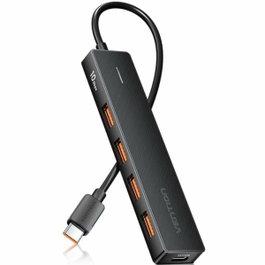 Vention Hub USB 3.2 5 en 1 con 4 puertos USB y 1 puerto USB-C Gris