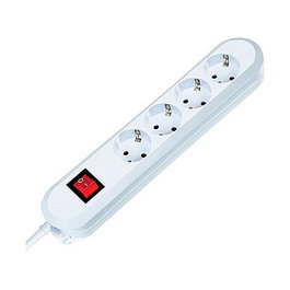 Bachmann SMART Steckdosenleiste, 4x Schutzkontakt mit Schalter, weiss, 1,5m Kabel