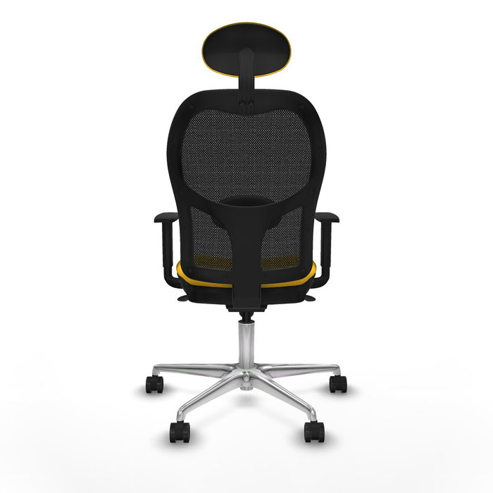 PIQUERAS Y CRESPO Silla de oficina Jorquera, Sincro, Similpiel Amarillo y Malla Negra