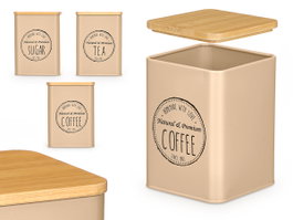 Kinvara Tarro con Tapa de Bambú Beige Surtido de 12 Unidades