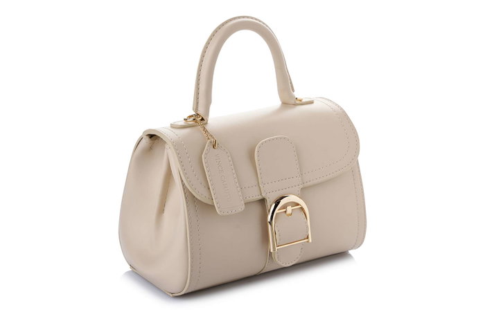 Vince Camuto Bolso de Mano Crema Cuero de Polivinilo Elegante y Sofisticado 22x12.5x16.5cm