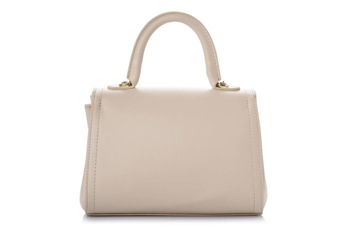 Vince Camuto Bolso de Mano Crema Cuero de Polivinilo Elegante y Sofisticado 22x12.5x16.5cm