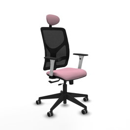 PIQUERAS Y CRESPO Silla de oficina Motilla con mecanismo Sincro/Traslack Rosa y Negro