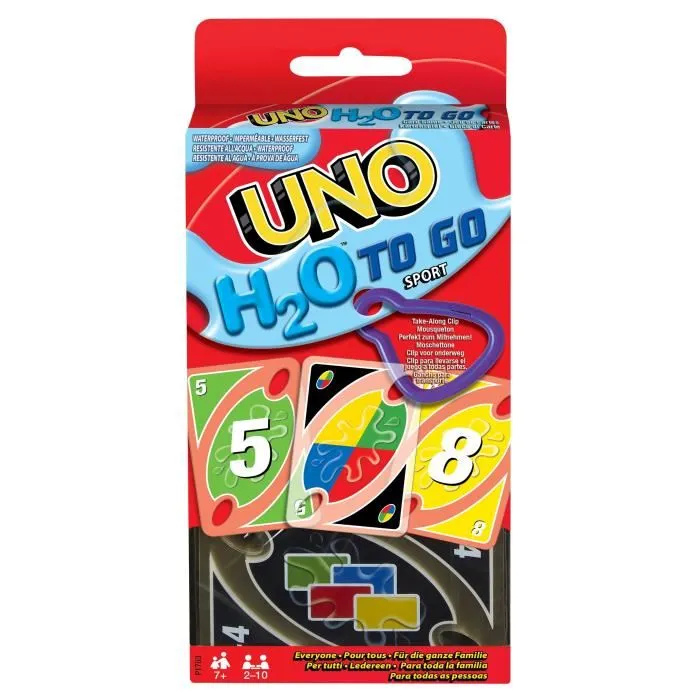 Mattel Juego UNO H2O To Go Baraja de Cartas Resistente al Agua