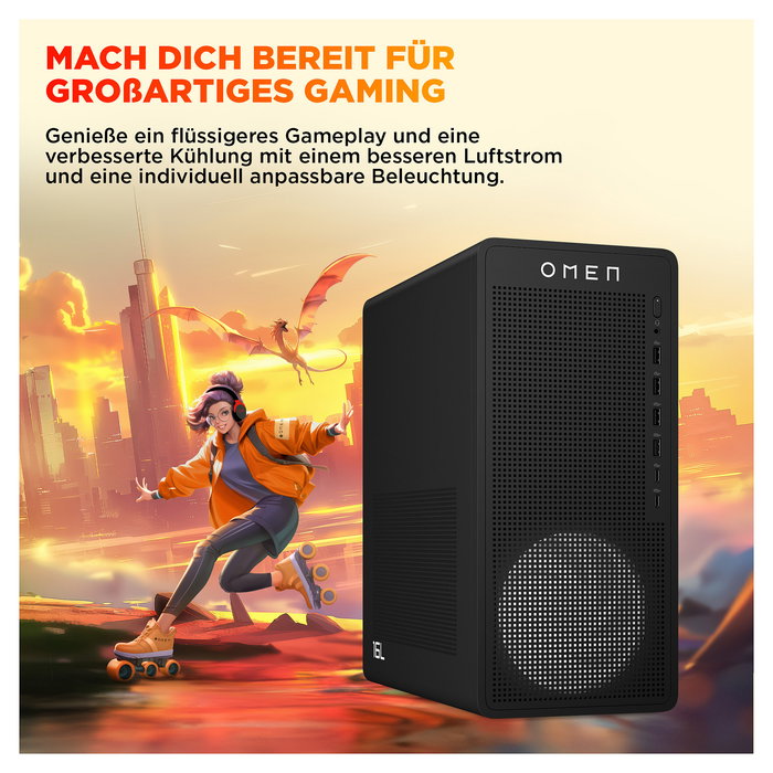 HP 16L Gaming Desktop TG03-0186ng Schwarz Gaming PC ohne Betriebssystem