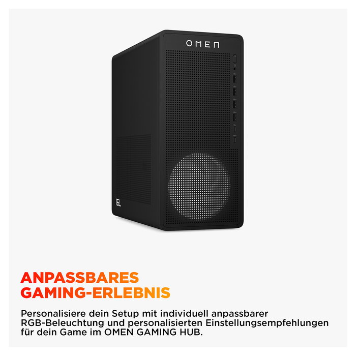 HP 16L Gaming Desktop TG03-0186ng Schwarz Gaming PC ohne Betriebssystem