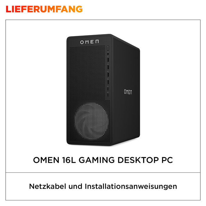 HP 16L Gaming Desktop TG03-0186ng Schwarz Gaming PC ohne Betriebssystem