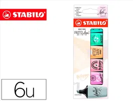 Stabilo Rotulador Boss Mini Pastel Love Estuche 6 Unidades Colores Surtidos Punta Biselada Trazo 2-5mm