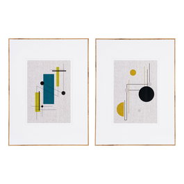 Cuadro Abstracto 2/M Madera Impreso 60 X 3 X 80 cm (Set de 2)