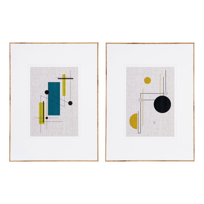 Cuadro Abstracto 2/M Madera Impreso 60 X 3 X 80 cm (Set de 2) Cuadro Abstracto 2/M Madera Impreso 60 X 3 X 80 cm (Set de 2)