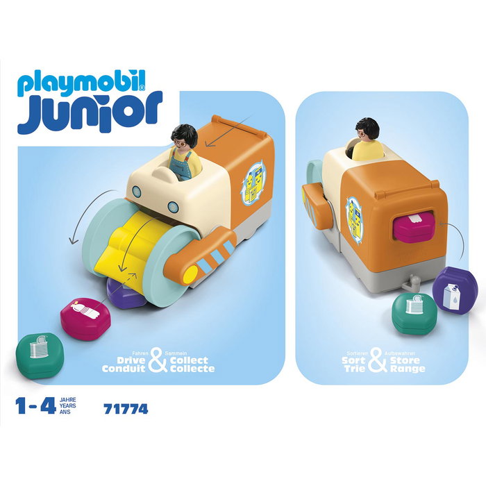 Playmobil Junior Vehículo Recolector De Basura 71774 Camión Juguete Niños +12 Meses