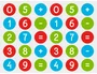 Apli Rollo de Gomets Redondos con Números y Signos de 20 mm Multicolor