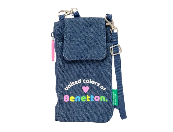 Safta Monedero Portamóvil Benetton Denim 10x19cm
