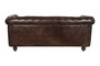 DKD Home Decor Leather top 23 Sofá Vintage Chester 3 Plazas Piel Marrón Oscuro 190 x 77 x 80 cm