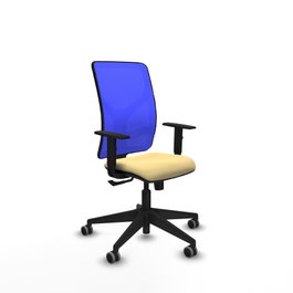 PIQUERAS Y CRESPO Silla de oficina Motilla con mecanismo Sincro, Crema y Azul