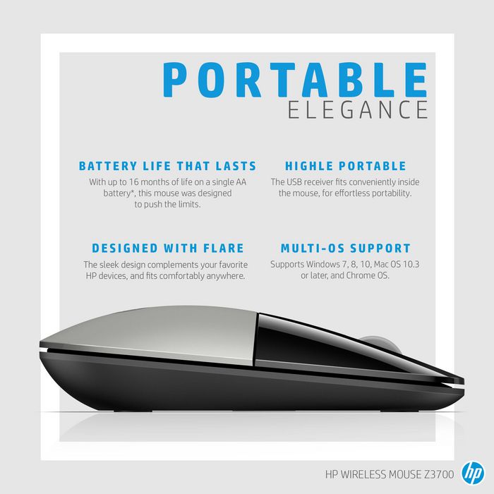 HP Ratón Inalámbrico Azul Z3700