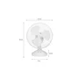 Oceanic Ventilador de Mesa 30W Oscilante, Diámetro 23 cm, 2 Velocidades, Inclinable, Rejilla Protectora, Blanco