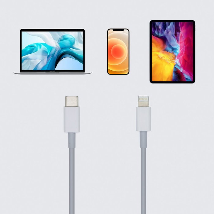 Aisens Cable USB-C a Lightning 2A, 20cm, Blanco