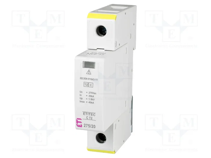 ETI POLAM Limitador de Sobretensiones ETITEC C Tipo 2 1 Polo 40kA ETI POLAM Limitador de Sobretensiones ETITEC C Tipo 2 1 Polo 40kA