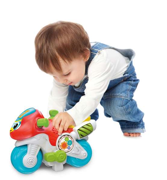 Clementoni Moto Mundial Marcial, Centro de Actividades Infantil Colorido, Sonidos, Edad 10 Meses, 30x21x13cm